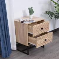 HomCom noptiera stil industrial, 2 sertare, 48x39,5x60cm(m-11)