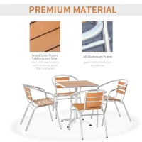 Outsunny set de gradina cu masa si 4 scaune, aluminiu(m-4)