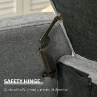 Banca dormitor HOMCOM cu Compartiment de Depozitare din Tesatura, 120x50x44cm - Gri(m-5)