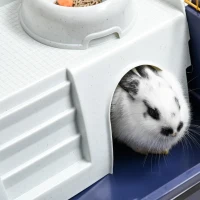 PawHut Cusca pentru Iepuri si Cobai Ridicata cu Roti si Accesorii(m-9)