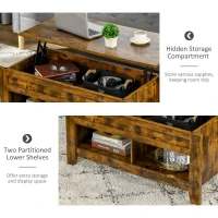 Homcom Masuta Cafea – Blat Ridicare & Compartiment Depozitare(m-5)