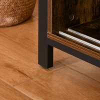 HOMCOM Mobilier TV Stil Industrial pentru TV de pana la 50" cu Usa Glisanta Maro(m-8)