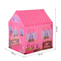 HOMCOM Cort Princess Play pentru Fete de peste 3 ani pentru Interior si Exterior Roz 93 x 69 x 103 cm(m-3)