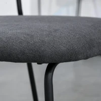 HOMCOM Set de 4 Scaune moderne Capitonate si Stivuibile, din Tesatura si Metal Gri(m-8)