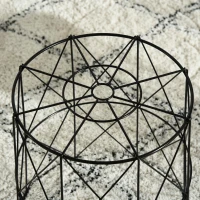 HOMCOM Set 3 Masute pentru Sufragerie Moderne Caracteristica Container din Otel Negru(m-8)