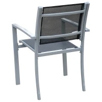 Outsunny Set 2 Scaune de Extern in Textilen si Otel, Negru si Gri(m-9)