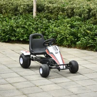 HOMCOM Gokart cu pedale pentru copii 3-6 ani scaun reglabil din metal plastic(m-11)