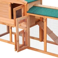 PawHut cusca din lemn pentru iepuri, 145x46x85cm, maro(m-11)