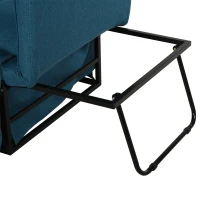 HOMCOM 4 in 1 Canapea extensibila 5 nivele spatar reglabil puof sezlong Albastra(m-14)