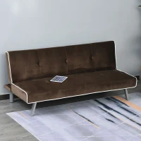 HOMCOM Canapea extensibila Rabatabila cu Structura din Lemn Maro 170 x 76 x 72,5cm(m-6)