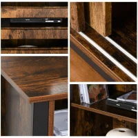 HOMCOM Mobilier TV Stil Industrial pentru TV de pana la 50" cu Usa Glisanta Maro(m-6)