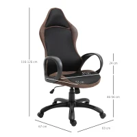 Vinsetto Scaun Gaming Reglabil pe Inaltime si Balansoar, Pivotant 360°(m-3)