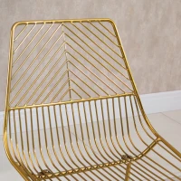 HOMCOM Set 2 scaune inalte, Suport pentru picioare, 53x56x110cm, Auriu(m-8)