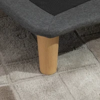 HOMCOM Fotoliu cu Suport pentru picioare Design Chaise Longue Rabatabil din In Gri(m-8)