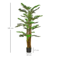 HOMCOM palmier artificial in ghiveci, 42 frunze, 185cm, verde(m-3)