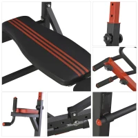 HOMCOM Statie Pliabila Multifunctionala Antrenament Bara de Tractiune, Scaun Roman(m-9)