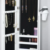 HOMCOM Dulap reglabil de bijuterii cu oglinda si lumini LED(m-9)