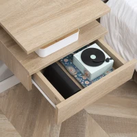 HOMCOM Set de 2 Noptiere Moderne Suspendate pentru Dormitor cu Sertar si Polita Superioara din Lemn 35x32x22.5cm(m-7)