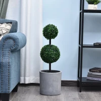 Outsunny Planta Artificiala Cimisir Doua Sfere de Extern si Intern cu Vas Ф23 x 67cm(m-2)
