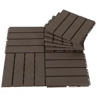 Outsunny Set gresie pentru Terasa 30x30x2cm, 0.81 mq, Maro(m-12)