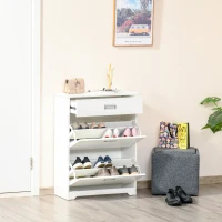 HOMCOM Suport de Pantofi Modern 2 Sertare pentru 16 Perechi de Pantofi si Sertar Mic 70x29x92cm(m-2)