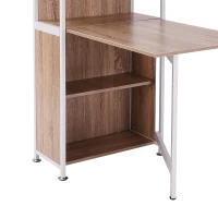 HOMCOM Mobilier pe Colț cu Masă de Birou pentru Calculator Extractibilă din Lemn MDF(m-5)