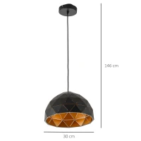 HOMCOM Lampa Vintage Suspendata Inaltime Reglabila Casa si Birou, Neagra(m-3)