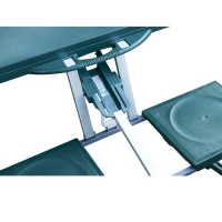 Outsunny Masa pentru Picnic cu 4 Scaune Pliabile tip Valiza in Aluminiu, Verde, 84.5x39x10cm(m-9)