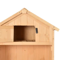 Outsunny Dulap de Gradina Extern Pentru Scule Ustensile in Lemn cu 3 Rafturi Acoperis Impermeabil 77 × 54.2 × 179cm Lemn Natural(m-11)