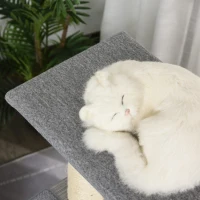 PawHut Centru de activitati pentru pisici cu suprafata de zgariat cusca minge cosulet suspendat gri(m-11)