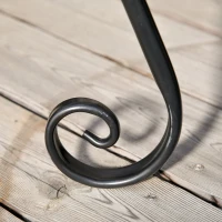 Outsunny Masuta de Gradina si Exterior din Metal si Ceramica Neagra si Portocalie(m-7)