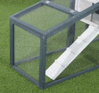 PawHut cusca din lemn pentru iepuri, 140x65x100cm, verde/alb(m-10)