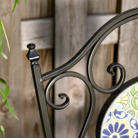Outsunny Set Masa si Scaune de Gradina din Metal cu Majolica Colorata(m-9)