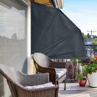 Outsunny Cortina cu Baldachin care se Inchide din Poliester Gri Inchis(m-2)