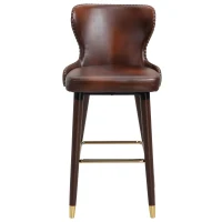HOMCOM Set 2 scaune bar, stil industrial,  52x53x101cm, maro(m-8)