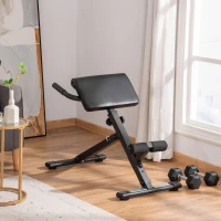 HOMCOM Banca de Fitness cu Inaltime Reglabila, Scaun roman pentru Acasa si Sala de sport, 100x57x72-85cm - Negru(m-2)