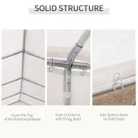 Outsunny cort gradina cu pereti si ferestre 9.75x4.85m, alb(m-6)