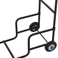 Outsunny Suport pentru lemne de foc Suport lemne cu 2 roti carucior din metal negru(m-9)