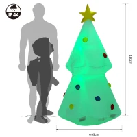 Homcom Brad de Craciun Gonflabil cu Lumini LED 180 cm Alb(m-3)