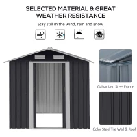 Outsunny Magazie Gradina 2×1,5×1,9 m – Otel Zincat cu Usi Culisante(m-4)