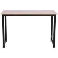 Homcom Tavolo Scrivania in Legno MDF Color Rovere e Gambe in Metallo Nero(m-3)