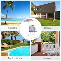 Outsunny Scaun Pliabil pentru Copii cu Umbrela Parasolar pentru Mare si Camping(m-7)