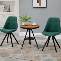 HOMCOM Set 2 Piese Scaune de Pranz captusite design modern pentru sala de pranz verde(m-5)