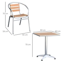 Outsunny set de gradina cu masa si 4 scaune, aluminiu(m-3)
