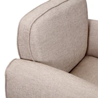 HomCom Fotoliu Clasic cu Brat captusit in Tesatura de Lin, Crem, 84x65x82.4cm(m-7)