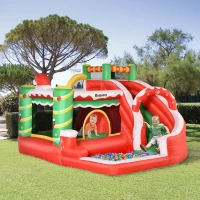 Outsunny Castel Gonflabil Urias de Craciun pentru Copii 3-8 Ani Multicolor(m-2)