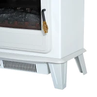 Homcom Soba Electrica de Sol cu Efect Flama Reglabila 1800W, Alb, 51x31x56cm(m-7)