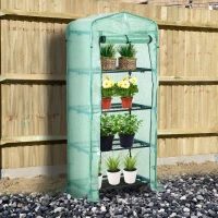 Outsunny sera gradina cu 4 rafturi, 70x50x160cm, verde(m-11)