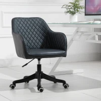 Vinsetto Scaun de Birou cu 2 Puncte de Vibrații, Pernă, Brațe și Înălțime Reglabilă, 57x70x78-86 cm, Negru(m-12)