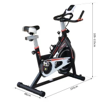 Homcom Cyclette Allenamento Aerobico da Casa Professionale in Acciaio, Nero(m-3)